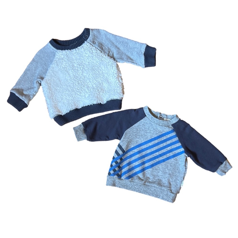 Blue and Gray Sweatshirt Set